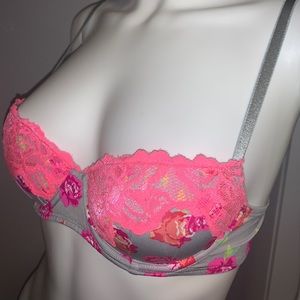 Pink Floral Bra.